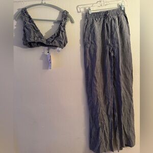 Zara High-waisted pant, Zara triangle top set